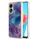 For OPPO A78 4G Electroplating Marble Dual-side IMD Phone Case(Purple 016) - 1