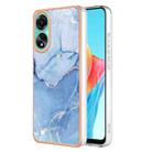 For OPPO A78 4G Electroplating Marble Dual-side IMD Phone Case(Blue 018) - 1
