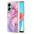 For OPPO A78 4G Electroplating Marble Dual-side IMD Phone Case(Pink 013) - 1