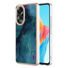 For OPPO A58 4G Electroplating Marble Dual-side IMD Phone Case(Green 017) - 1