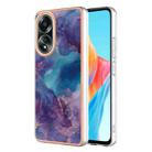 For OPPO A58 4G Electroplating Marble Dual-side IMD Phone Case(Purple 016) - 1