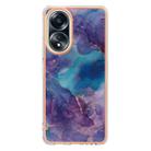 For OPPO A58 4G Electroplating Marble Dual-side IMD Phone Case(Purple 016) - 2