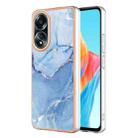 For OPPO A58 4G Electroplating Marble Dual-side IMD Phone Case(Blue 018) - 1