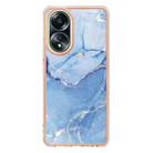 For OPPO A58 4G Electroplating Marble Dual-side IMD Phone Case(Blue 018) - 2