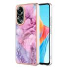 For OPPO A58 4G Electroplating Marble Dual-side IMD Phone Case(Pink 013) - 1