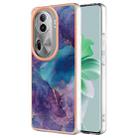 For OPPO Reno11 Pro 5G Global Electroplating Marble Dual-side IMD Phone Case(Purple 016) - 1