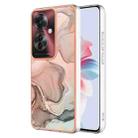 For OPPO Reno11 F 5G Global Electroplating Marble Dual-side IMD Phone Case(Rose Gold 015) - 1