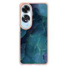 For OPPO A60 4G Electroplating Marble Dual-side IMD Phone Case(Green 017) - 2