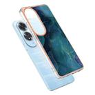 For OPPO A60 4G Electroplating Marble Dual-side IMD Phone Case(Green 017) - 3