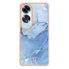 For OPPO A60 4G Electroplating Marble Dual-side IMD Phone Case(Blue 018) - 2