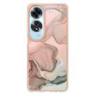 For OPPO A60 4G Electroplating Marble Dual-side IMD Phone Case(Rose Gold 015) - 2