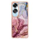 For OPPO A60 4G Electroplating Marble Dual-side IMD Phone Case(Rose Red 014) - 2