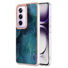 For OPPO Reno12 Pro Global Electroplating Marble Dual-side IMD Phone Case(Green 017) - 1