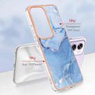 For OPPO Reno12 Pro Global Electroplating Marble Dual-side IMD Phone Case(Blue 018) - 2