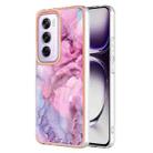 For OPPO Reno12 Pro Global Electroplating Marble Dual-side IMD Phone Case(Pink 013) - 1