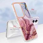 For OPPO Reno12 Pro Global Electroplating Marble Dual-side IMD Phone Case(Rose Red 014) - 2