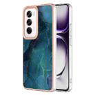 For OPPO Reno12 Global Electroplating Marble Dual-side IMD Phone Case(Green 017) - 1