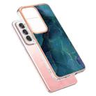 For OPPO Reno12 Global Electroplating Marble Dual-side IMD Phone Case(Green 017) - 3