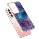 For OPPO Reno12 Global Electroplating Marble Dual-side IMD Phone Case(Purple 016) - 3