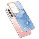 For OPPO Reno12 Global Electroplating Marble Dual-side IMD Phone Case(Blue 018) - 3