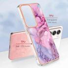 For OPPO Reno12 Global Electroplating Marble Dual-side IMD Phone Case(Pink 013) - 2