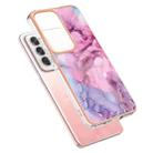 For OPPO Reno12 Global Electroplating Marble Dual-side IMD Phone Case(Pink 013) - 3