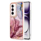 For OPPO Reno12 Global Electroplating Marble Dual-side IMD Phone Case(Rose Red 014) - 1