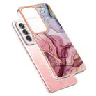 For OPPO Reno12 Global Electroplating Marble Dual-side IMD Phone Case(Rose Red 014) - 3