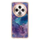 For OPPO Reno12 F 5G Electroplating Marble Dual-side IMD Phone Case(Purple 016) - 2