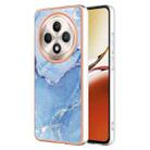 For OPPO Reno12 F 5G Electroplating Marble Dual-side IMD Phone Case(Blue 018) - 1