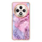 For OPPO Reno12 F 5G Electroplating Marble Dual-side IMD Phone Case(Pink 013) - 2