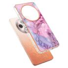 For OPPO Reno12 F 5G Electroplating Marble Dual-side IMD Phone Case(Pink 013) - 3