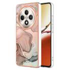 For OPPO Reno12 F 5G Electroplating Marble Dual-side IMD Phone Case(Rose Gold 015) - 1