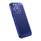 For iPhone 14 Plus Ice Sense Heat Dissipation Electroplating PC Phone Case(Navy Blue) - 1