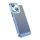 For iPhone 14 Plus Ice Sense Heat Dissipation Electroplating PC Phone Case(Blue) - 1