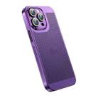 For iPhone 14 Pro Max Ice Sense Heat Dissipation Electroplating PC Phone Case(Purple) - 1