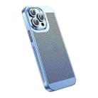 For iPhone 14 Pro Max Ice Sense Heat Dissipation Electroplating PC Phone Case(Blue) - 1