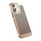 For iPhone 12 Ice Sense Heat Dissipation Electroplating PC Phone Case(Champagne Gold) - 1