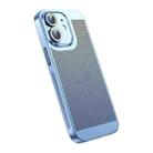 For iPhone 12 Ice Sense Heat Dissipation Electroplating PC Phone Case(Blue) - 1