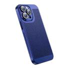 For iPhone 12 Pro Max Ice Sense Heat Dissipation Electroplating PC Phone Case(Navy Blue) - 1