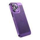 For iPhone 11 Pro Max Ice Sense Heat Dissipation Electroplating PC Phone Case(Purple) - 1