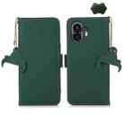 For Nothing Phone 2 Genuine Leather Magnetic RFID Leather Phone Case(Green) - 1