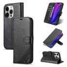 For iPhone 15 Pro AZNS Sheepskin Texture Flip Leather Phone Case(Black) - 1