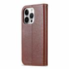 For iPhone 16 Pro Max AZNS Sheepskin Texture Flip Leather Phone Case(Brown) - 3