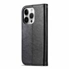 For iPhone 16 Pro AZNS Sheepskin Texture Flip Leather Phone Case(Black) - 3