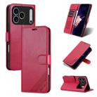 For iPhone 17 Pro AZNS Sheepskin Texture Flip Leather Phone Case(Red) - 1
