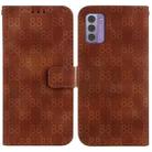 For Nokia C22 Double 8-shaped Embossed Leather Phone Case(Brown) - 1