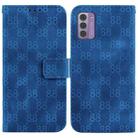 For Nokia C22 Double 8-shaped Embossed Leather Phone Case(Blue) - 1