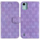 For Nokia C32 Double 8-shaped Embossed Leather Phone Case(Purple) - 1