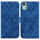 For Nokia C32 Double 8-shaped Embossed Leather Phone Case(Blue) - 1